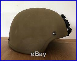 USMC Ceradyne Inc. ECH Helmet! With Pads, Strap, & NVG Mount! Size Medium, LOOK