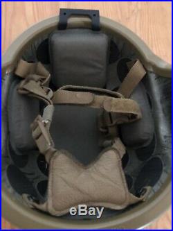USMC Ceradyne Inc. ECH Helmet! With Pads, Strap, & NVG Mount! Size Medium, LOOK