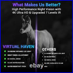 Upgraded Night Vision Goggles 4K Night Vision Binoculars, 8X Digital Zoom, 3.2