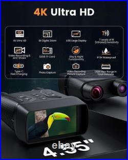 Upgraded Night Vision Goggles, 4k Binoculars, 4.55 Large