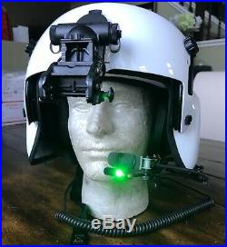 Used Civilian Hgu56 Gentex Flight Pilot Helmet Qr Nvg, Ir Lip Light Large Hgu 56