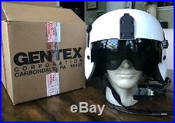 Used Civilian Hgu56 Gentex Flight Pilot Helmet Qr Nvg, Ir Lip Light Large Hgu 56