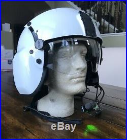 Used Civilian Hgu56 Gentex Flight Pilot Helmet Qr Nvg, Ir Lip Light Large Hgu 56