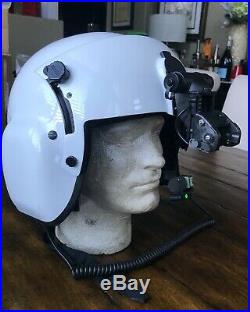 Used Civilian Hgu56 Gentex Flight Pilot Helmet Qr Nvg, Ir Lip Light Large Hgu 56