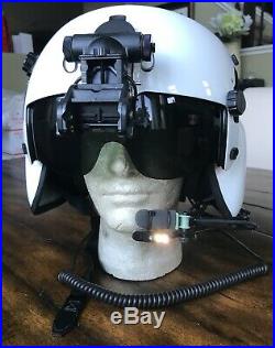 Used Civilian Hgu56 Gentex Flight Pilot Helmet Qr Nvg, Ir Lip Light Large Hgu 56