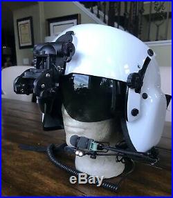 Used Civilian Hgu56 Gentex Flight Pilot Helmet Qr Nvg, Ir Lip Light Large Hgu 56