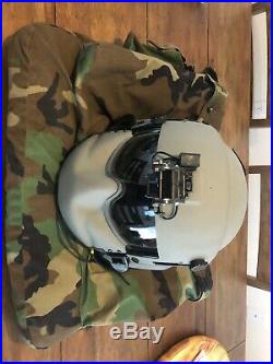 Used HGU-GENTEX 56/P USA LG Helicopter Flight Helmet, Maxi Facial, NVG mount