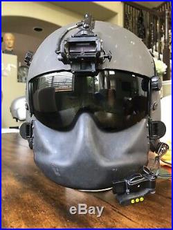 Used Hgu56 Gentex Flight Helmet, Nvg Hgu 56 Helicopter Pilot Mfs Lip Light