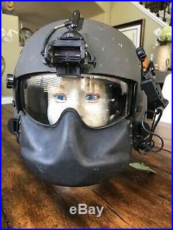 Used Hgu56 Gentex Flight Helmet, Nvg Hgu 56 Helicopter Pilot Mfs Lip Light