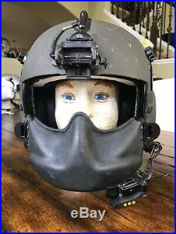 Used Hgu56 Gentex Flight Helmet, Nvg Hgu 56 Helicopter Pilot Mfs Lip Light