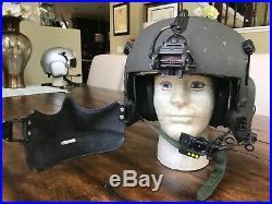 Used Hgu56 Gentex Flight Helmet, Nvg Hgu 56 Helicopter Pilot Mfs Lip Light