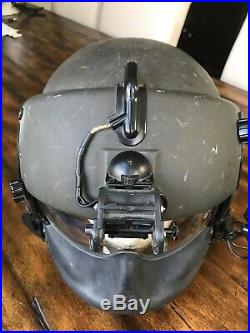 Used Hgu56 Gentex Flight Helmet, Nvg Hgu 56 Helicopter Pilot Mfs Lip Light