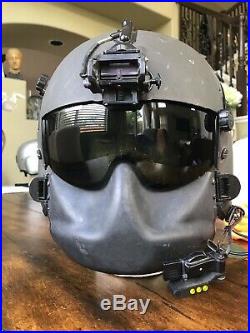 Used Hgu56 Gentex Flight Helmet, Nvg Hgu 56 Helicopter Pilot Mfs Lip Light