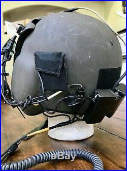 Used Large Hgu56 Gentex Flight Helicopter Pilot Helmet Loaded Nvg Battery
