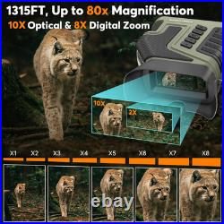 WOSPORTS 4K Night Vision Goggles for Adults, 10X Optical + 8X Digital Zoom