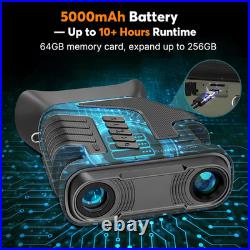 WOSPORTS 4K Night Vision Goggles for Adults, 10X Optical + 8X Digital Zoom