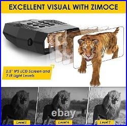 ZIMOCE Night Vision Goggles Binoculars 1080P Video 2.5 LCD Screen NV5000 1256N