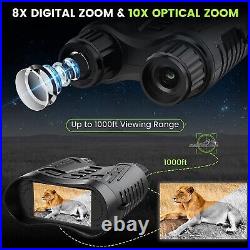 Zimoce 4K Night Vision Goggles 3.2'' Screen, 8X Zoom, Capture 4K Video & Pics